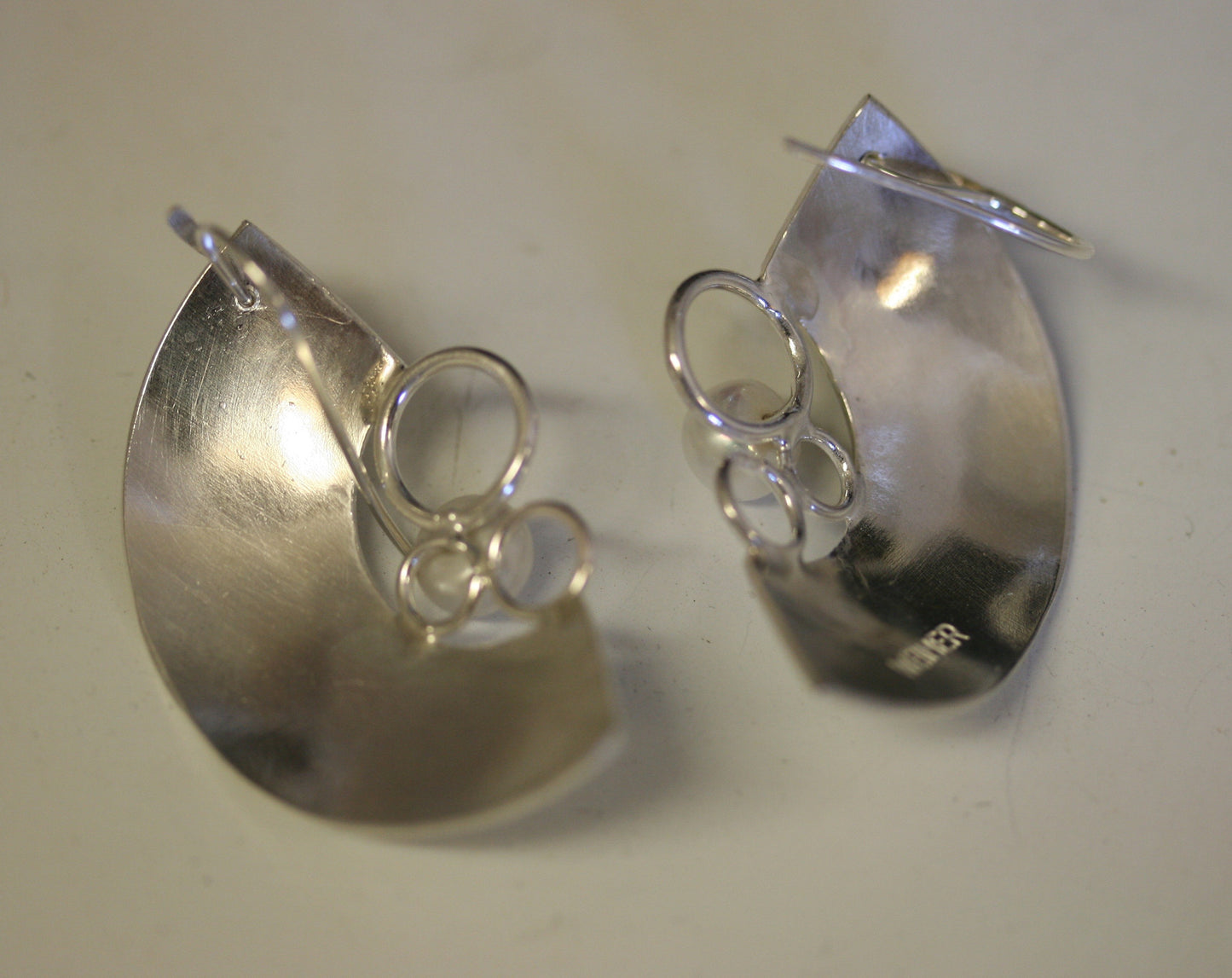 Sterling Silver Dome with Pearl Earrings