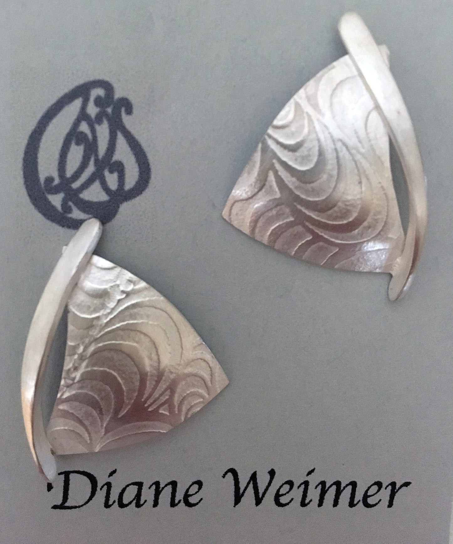 Wavy Sterling Silver Sailboat Earring