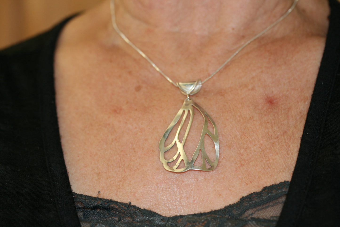 One of a Kind Handmade Sterling Silver Pierced Butterfly Wing
