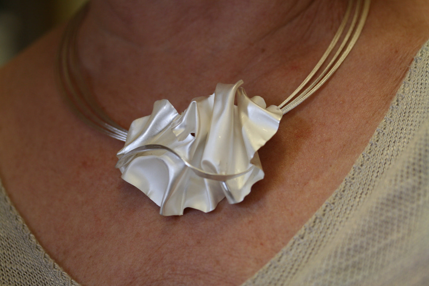 Fold formed Fine Silver Pendant/ Necklace