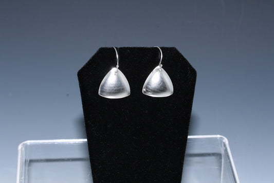 Sterling silver dangly triangular earrings, image