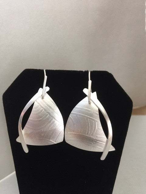 Sterling Silver Sailboat Dangle Earrings