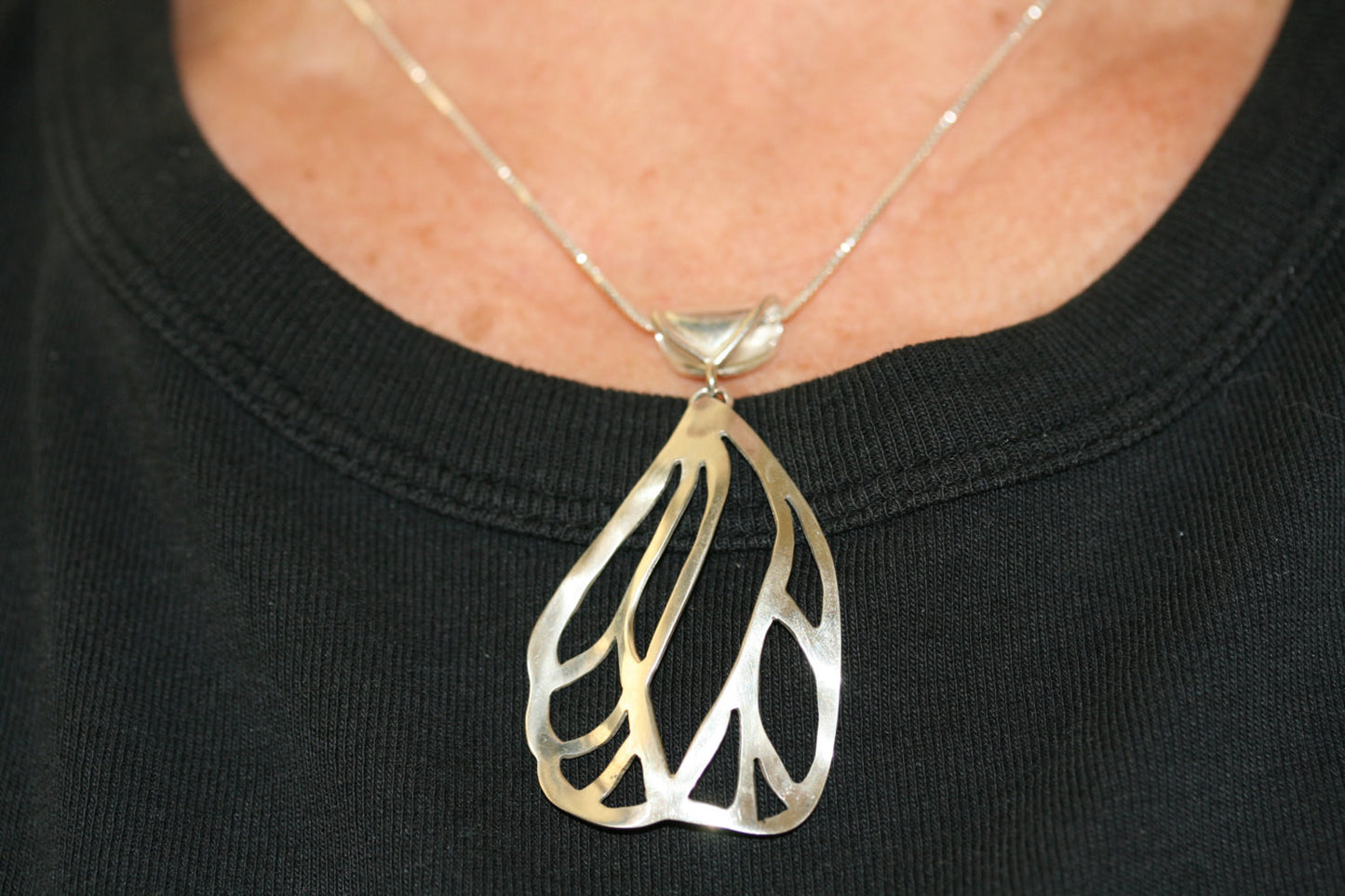 One of a Kind Handmade Sterling Silver Pierced Butterfly Wing